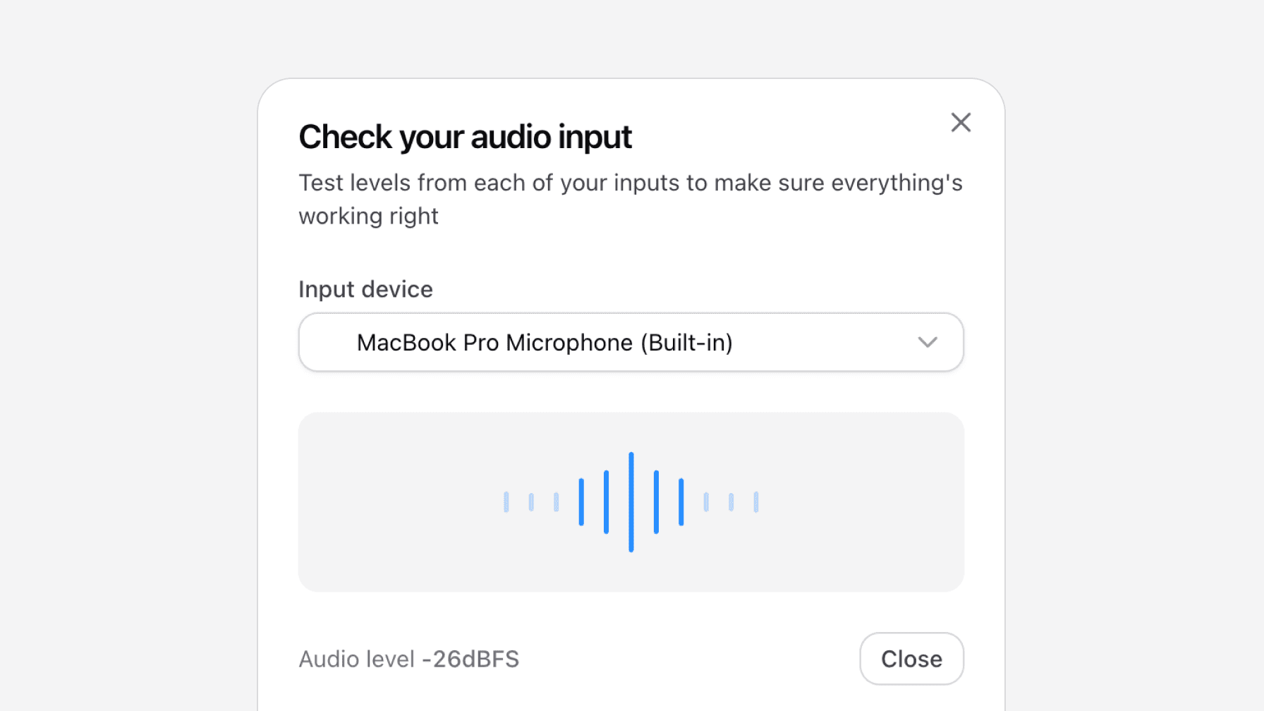 Audio level meters